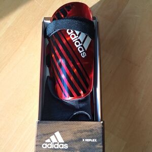 Adidas Red and Black Shin Guards
